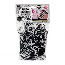 D.I.Y. Do it Yourself Bracelet Zupa Loomi Bandz 600 Black & White Rubber Bands with 'S' Clips