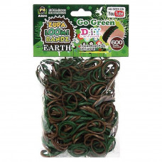 D.i.y. Do It Yourself Zupa Loomi Bandz 600 Earth Go Green Rubber Bands with 'S' Clips and Tool Pick