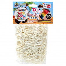 D.I.Y. Do it Yourself Bracelet Zupa Loomi Bandz 600 Fruity Tooty White Coconut Scented Rubber Bands with 'S' Clips
