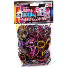 Refill Bands Diy Metallicolor Zupa Loom Metallic Rainbow Colors 600ct with S Clips