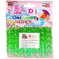 D.I.Y. Do it Yourself Bracelet Zupa Loomi 600 Shades GREEN Rubber Bands with 'S' Clips