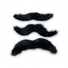 Self Adhesive Mustaches Set - Fake Costume Halloween - 3 Count (Packs of 12)