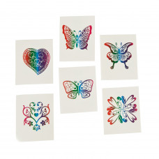 72 Rainbow Glitter Temporary Tattoos / Party Favors