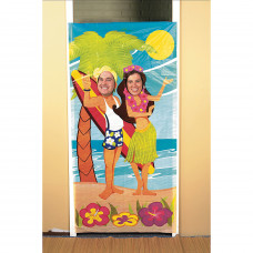 Luau Couple Face Photo Door Banner Poster Party Decor