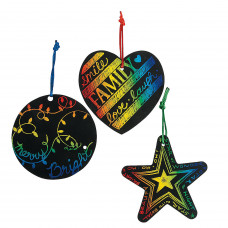 Magic Color Scratch Ornaments Craft Kit (24 pc)