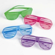 12 Pairs of 80's Shutter Shade Sunglasses - Party Favors