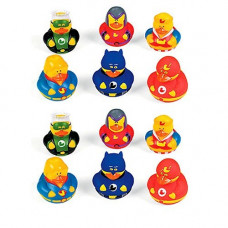 12 Super Hero Rubber Duck Party Favors