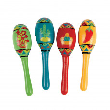 Mini Wooden Fiesta Maracas (1 dz)