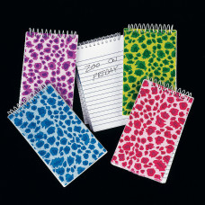 Dozen Assorted Bright Plush Animal Print Spiral Bound Notebooks [Toy]