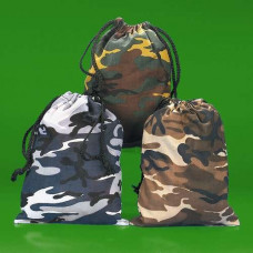 Camouflage Drawstring Bags - 12 per unit