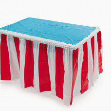 Red & White Striped Table Skirt Fun Express